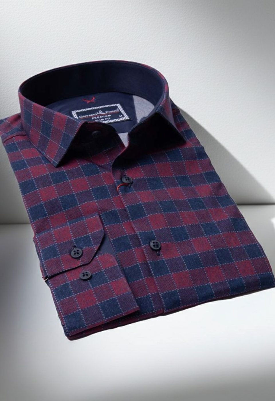 Slim Fit Uzun Kol Desenli Erkek Gömlek 3GMK311679017