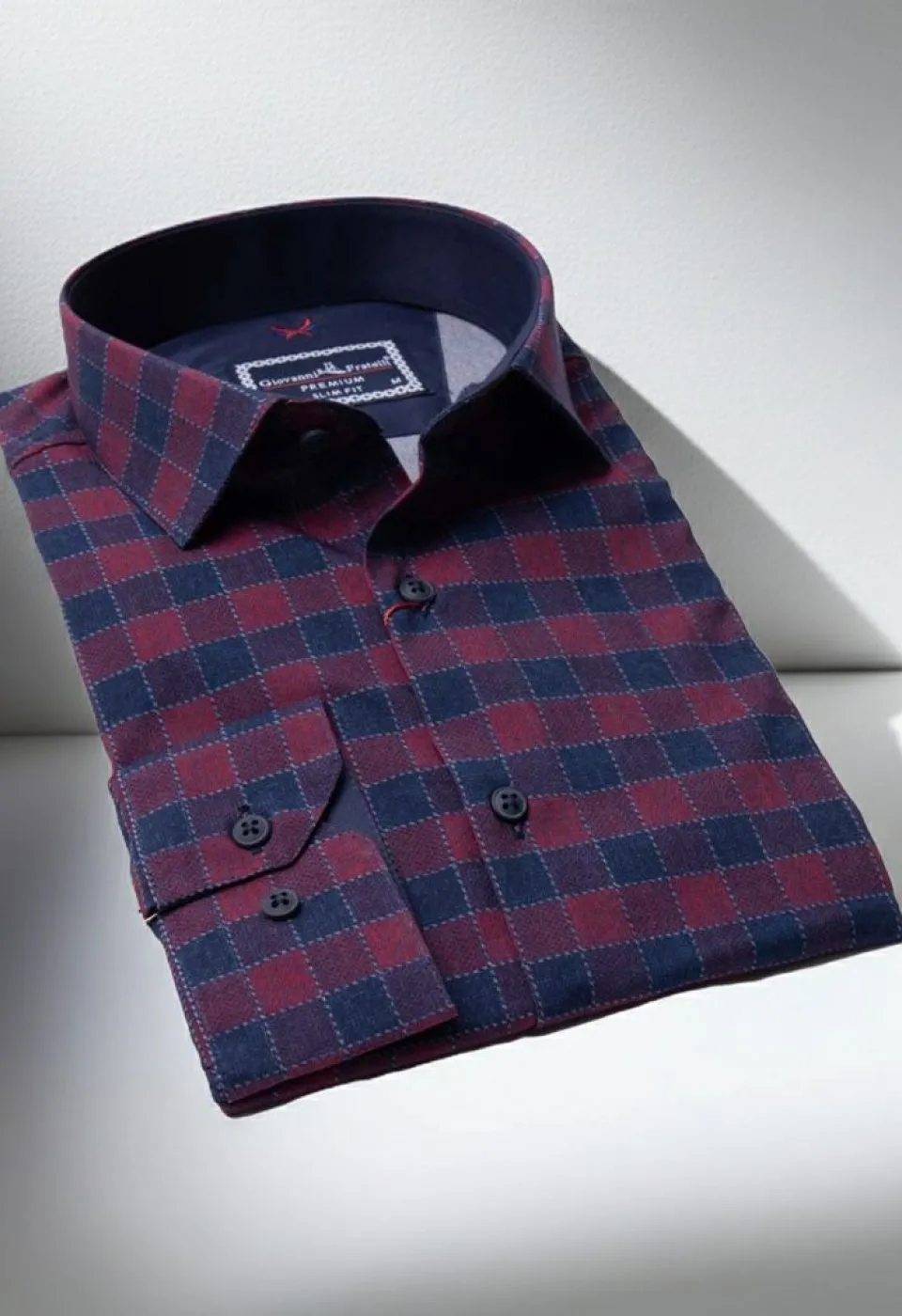 Slim Fit Uzun Kol Desenli Erkek Gömlek 3GMK311679017