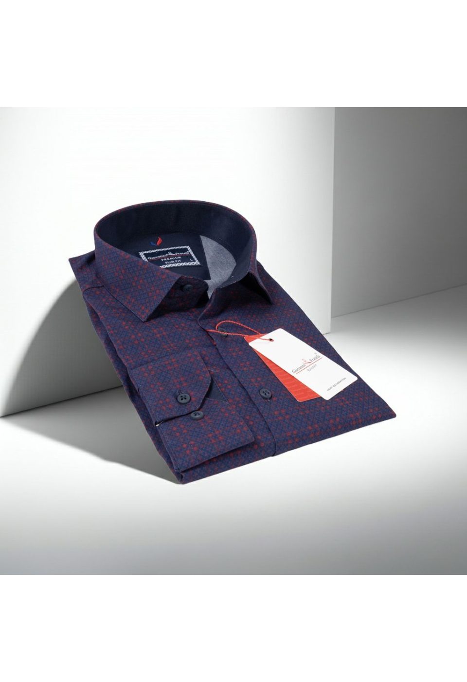 1681 CR KOT 001 Slim Fit Uzun Kol Desenli Erkek Gömlek 3GMK311681001 - Giovanni Fratelli