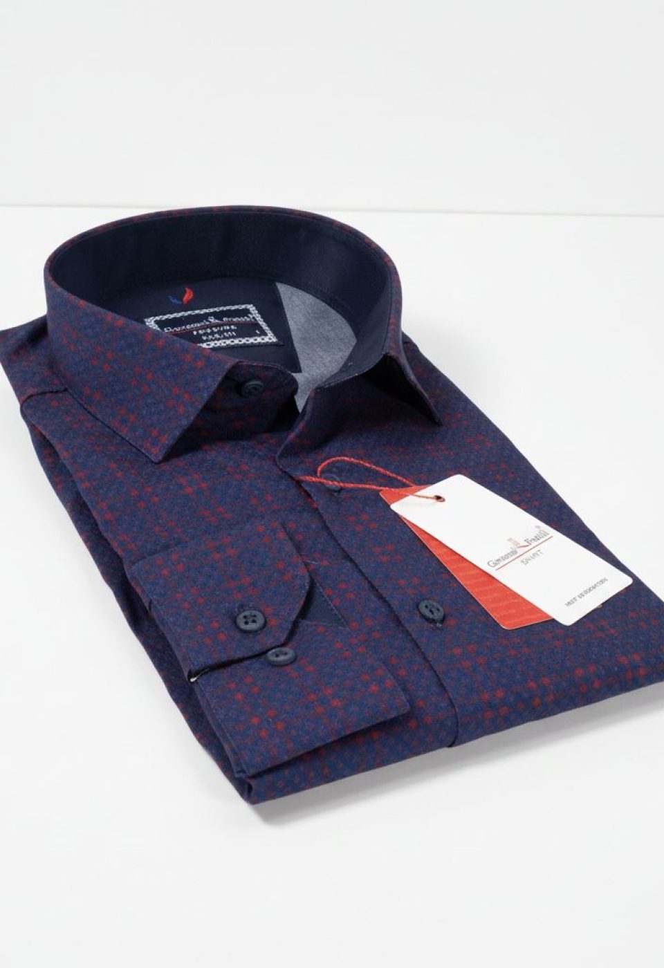 Slim Fit Uzun Kol Desenli Erkek Gömlek 3GMK311681001