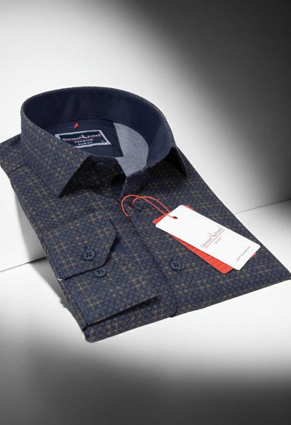 Slim Fit Uzun Kol Desenli Erkek Gömlek 3GMK311681002