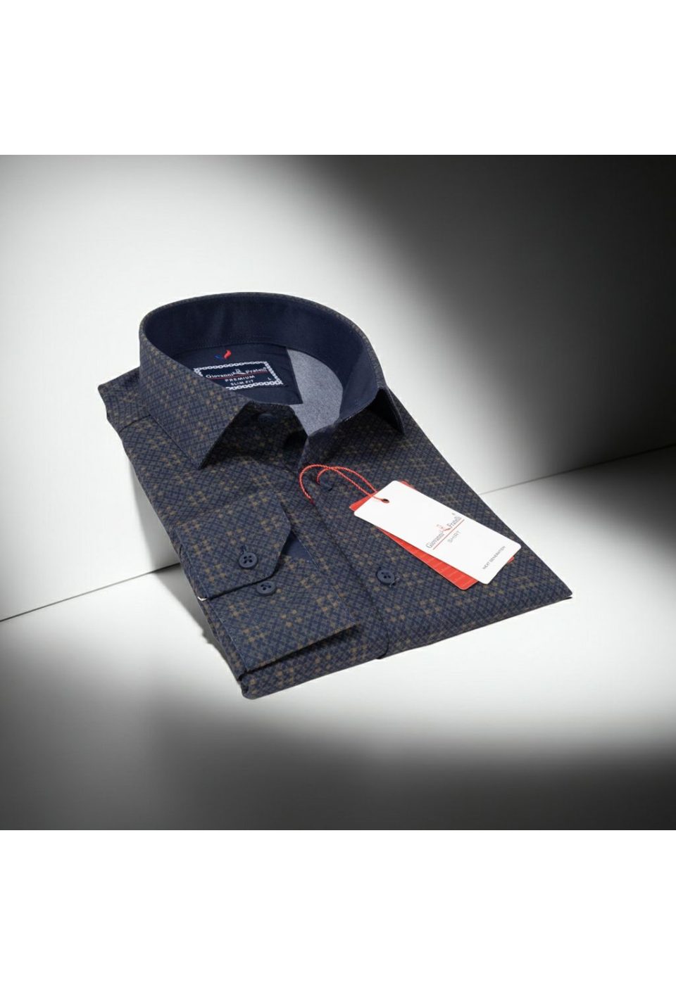 Slim Fit Uzun Kol Desenli Erkek Gömlek 3GMK311681002 - Giovanni Fratelli