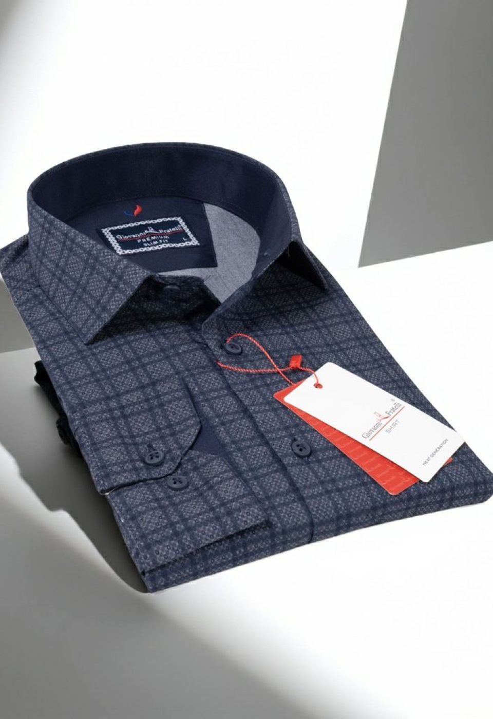 Slim Fit Uzun Kol Desenli Erkek Gömlek 3GMK311681004 - Giovanni Fratelli