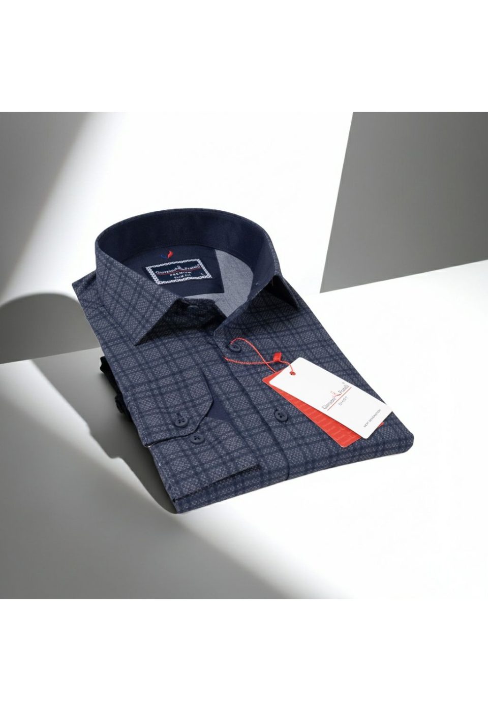 Slim Fit Uzun Kol Desenli Erkek Gömlek 3GMK311681004 - Giovanni Fratelli