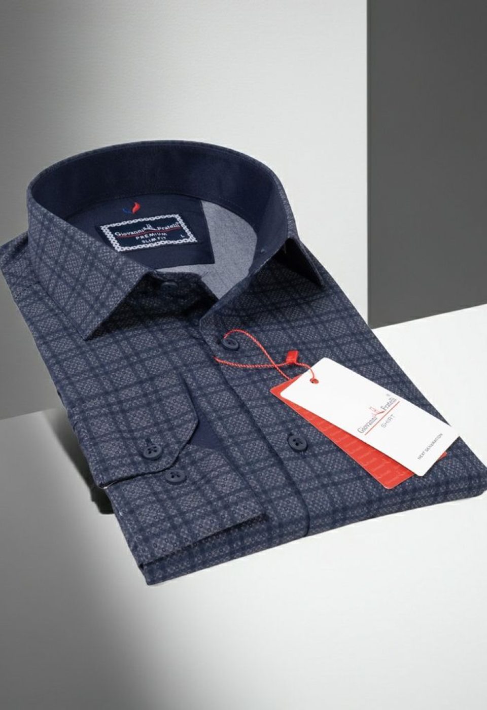 Slim Fit Uzun Kol Desenli Erkek Gömlek 3GMK311681004