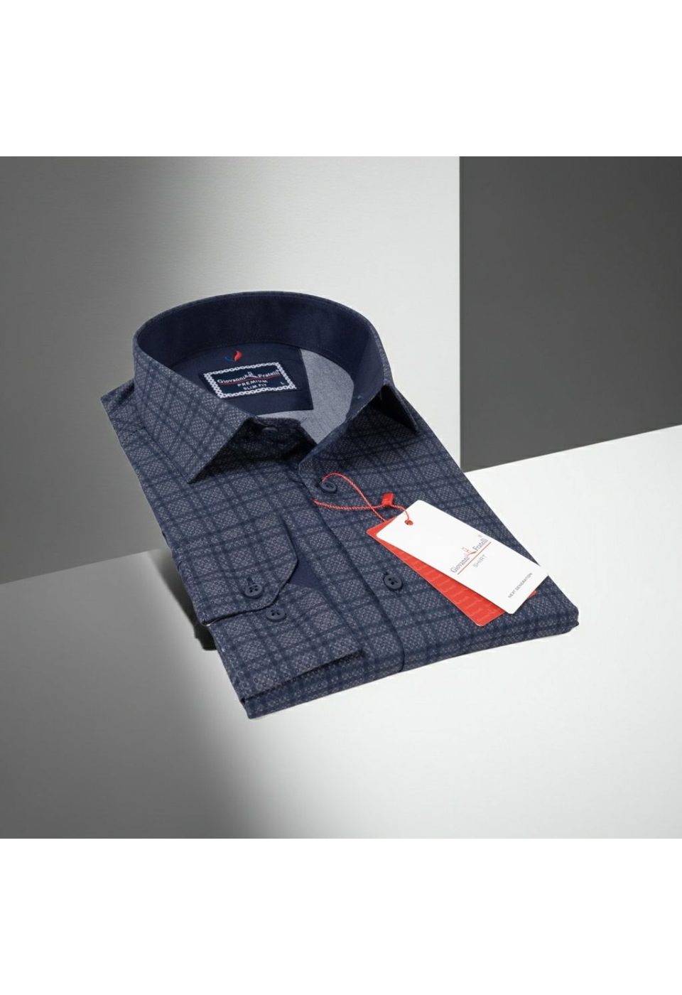 Slim Fit Uzun Kol Desenli Erkek Gömlek 3GMK311681004 - Giovanni Fratelli
