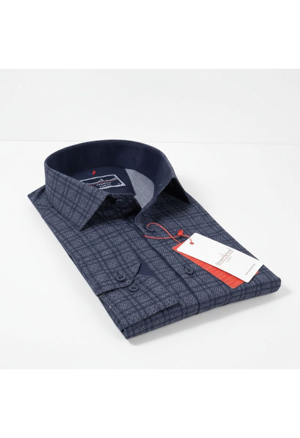 Slim Fit Uzun Kol Desenli Erkek Gömlek 3GMK311681004 - Giovanni Fratelli