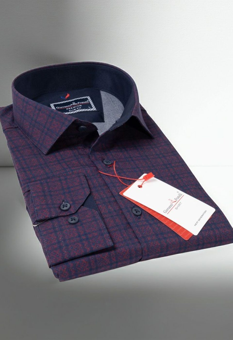 Slim Fit Uzun Kol Desenli Erkek Gömlek 3GMK311681005