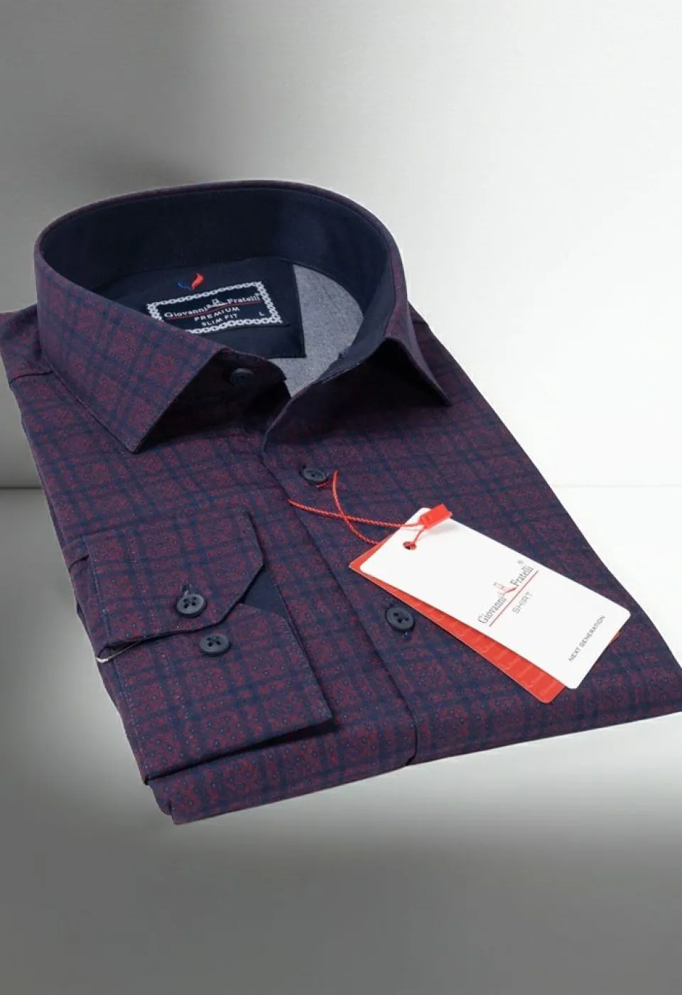 Slim Fit Uzun Kol Desenli Erkek Gömlek 3GMK311681005