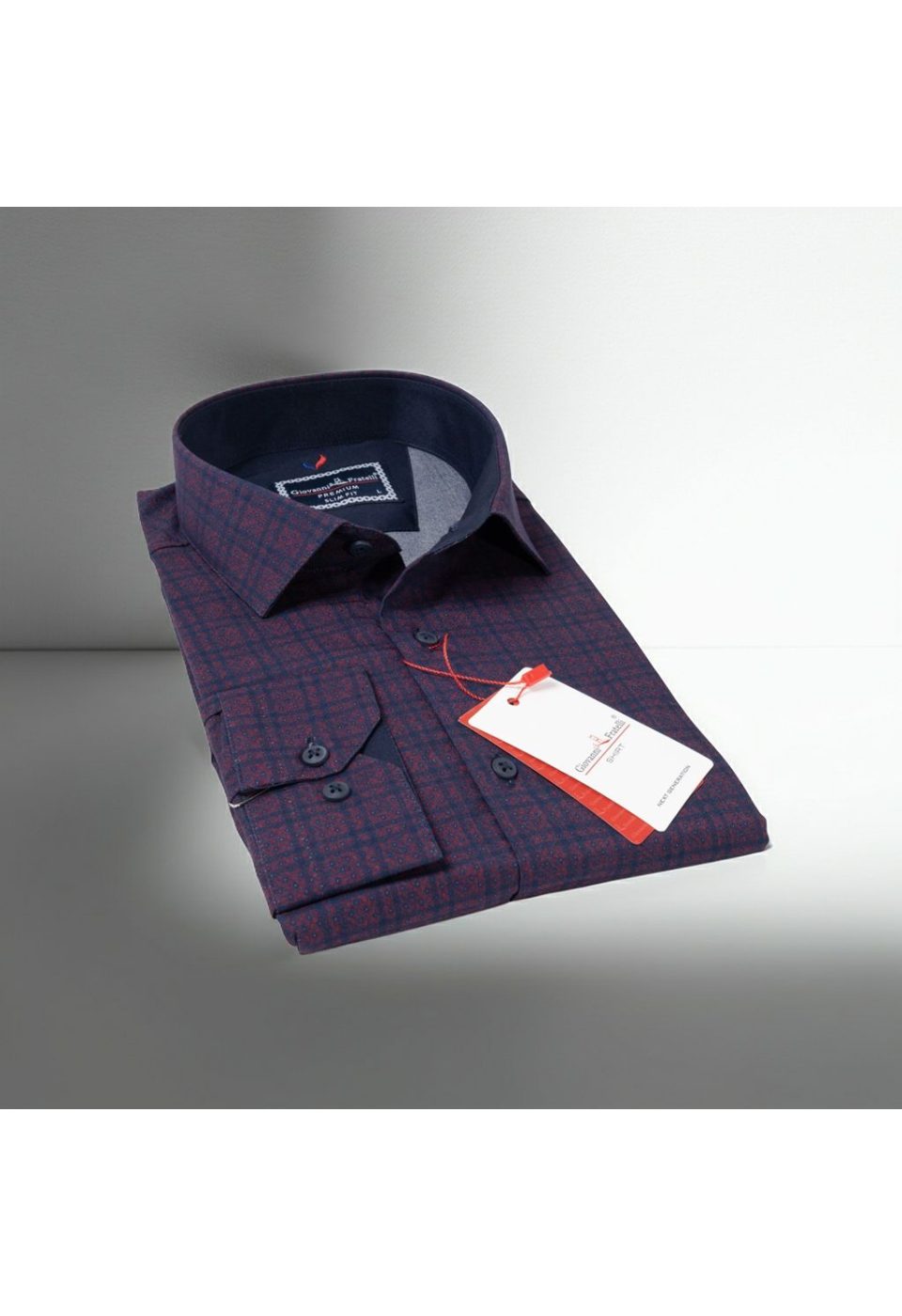 1681 CR KOT 005 Slim Fit Uzun Kol Desenli Erkek Gömlek 3GMK311681005 - Giovanni Fratelli