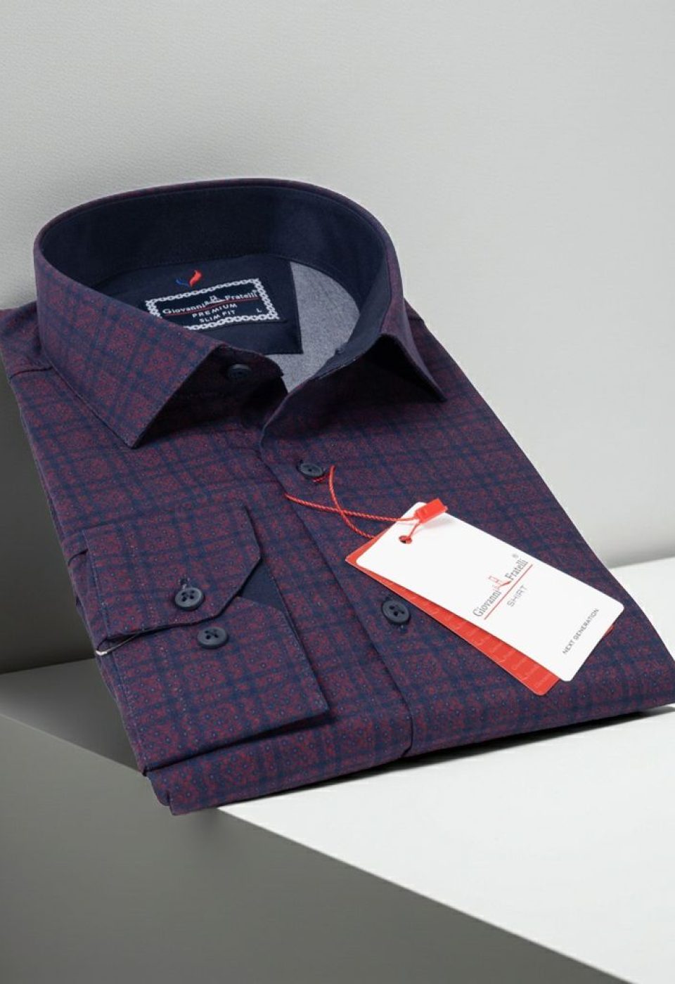 1681 CR KOT 005 Slim Fit Uzun Kol Desenli Erkek Gömlek 3GMK311681005 - Giovanni Fratelli