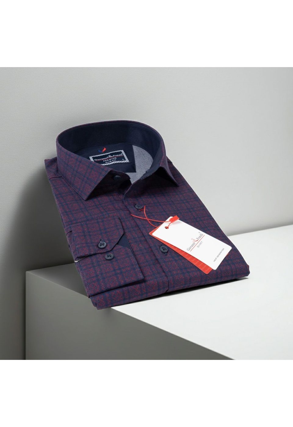 1681 CR KOT 005 Slim Fit Uzun Kol Desenli Erkek Gömlek 3GMK311681005 - Giovanni Fratelli