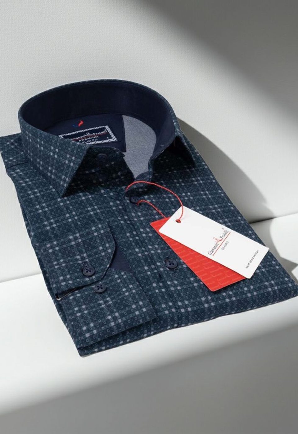 Slim Fit Uzun Kol Desenli Erkek Gömlek 3GMK311681006