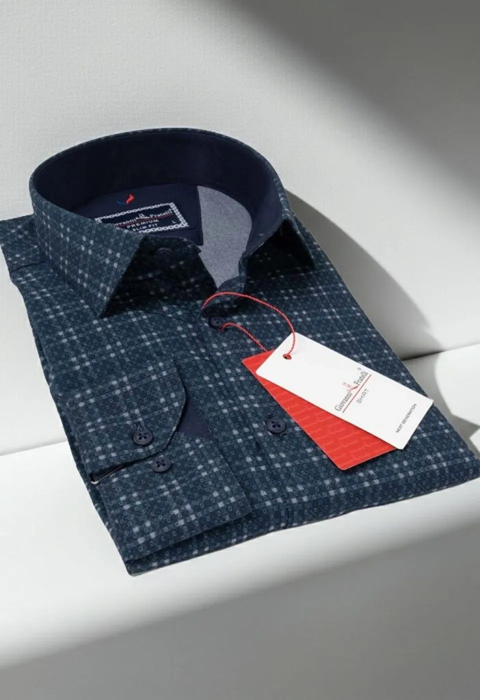 Slim Fit Uzun Kol Desenli Erkek Gömlek 3GMK311681006