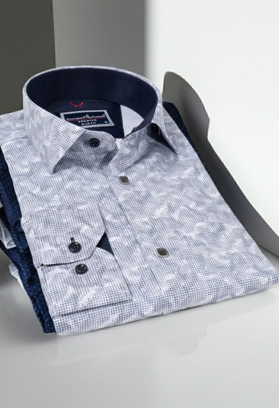 Slim Fit Uzun Kol Desenli Erkek Gömlek 3GMK311683004