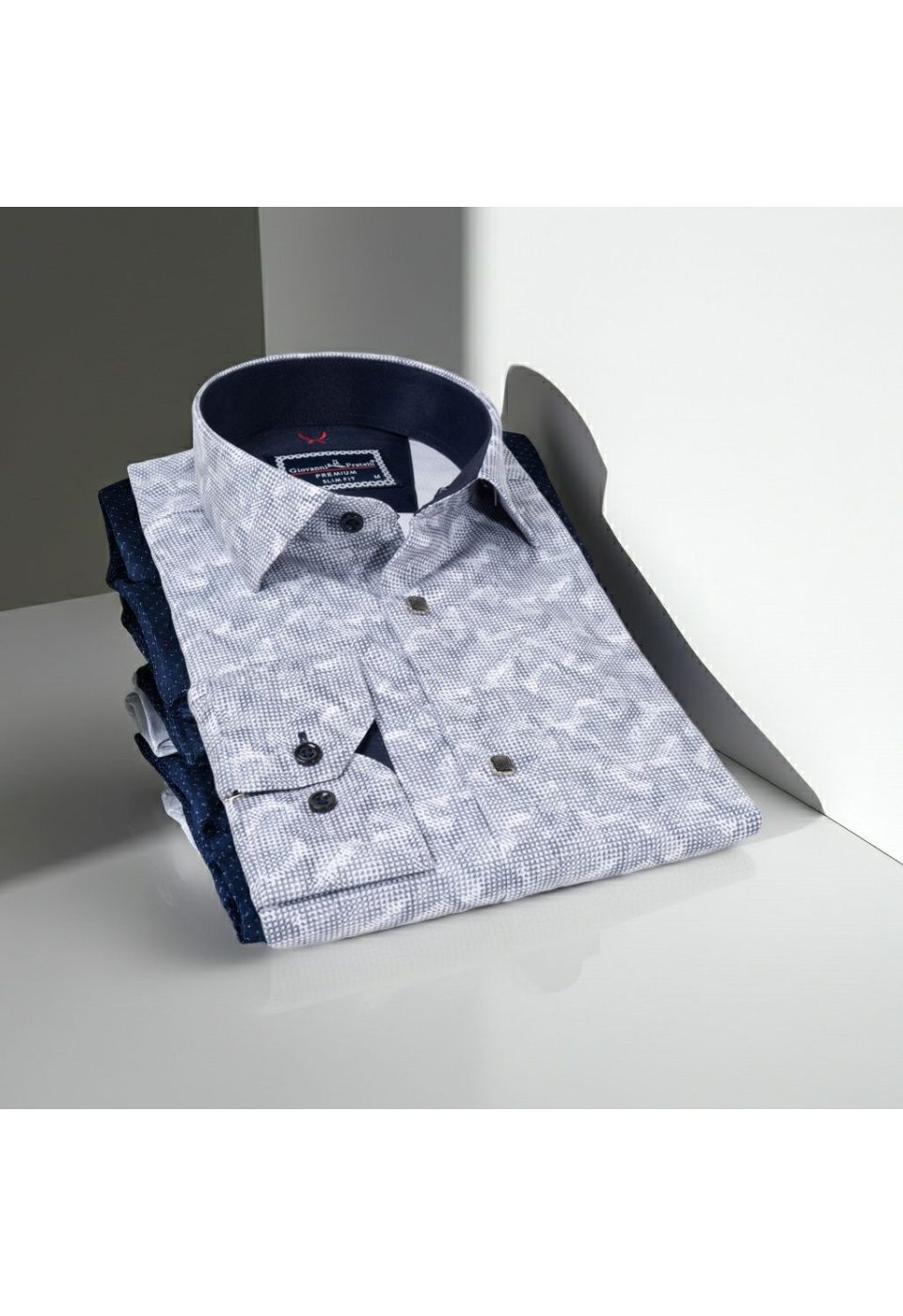 Slim Fit Uzun Kol Desenli Erkek Gömlek 3GMK311683004 - Giovanni Fratelli