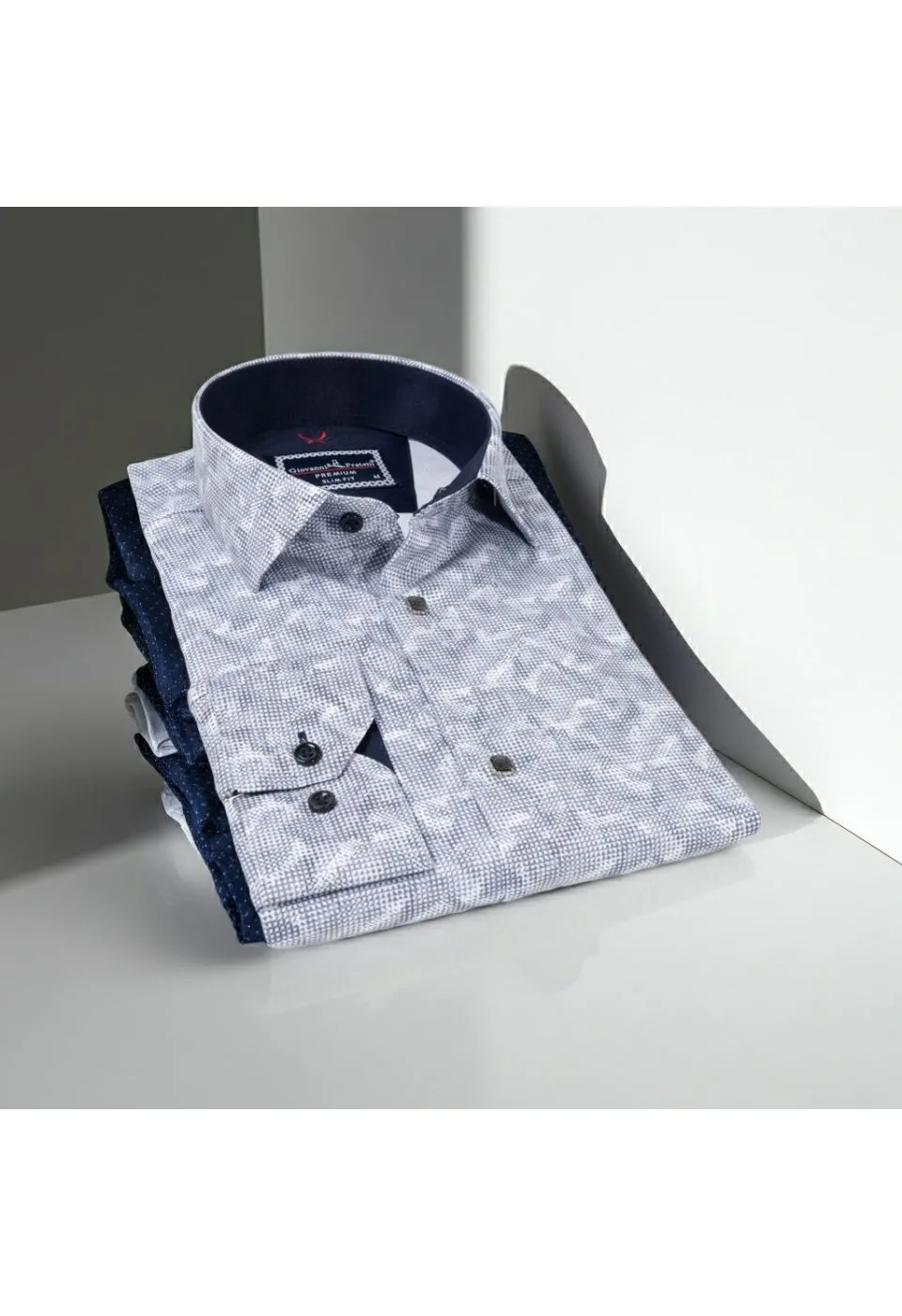 Slim Fit Uzun Kol Desenli Erkek Gömlek 3GMK311683004 - Giovanni Fratelli