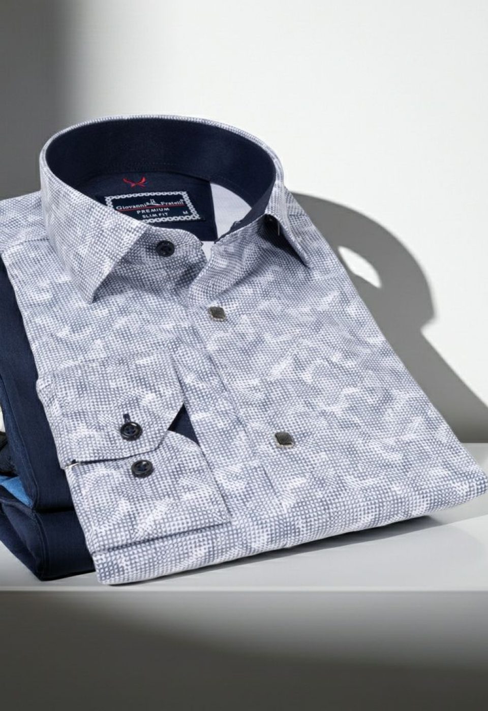 Slim Fit Uzun Kol Desenli Erkek Gömlek 3GMK311683004 - Giovanni Fratelli