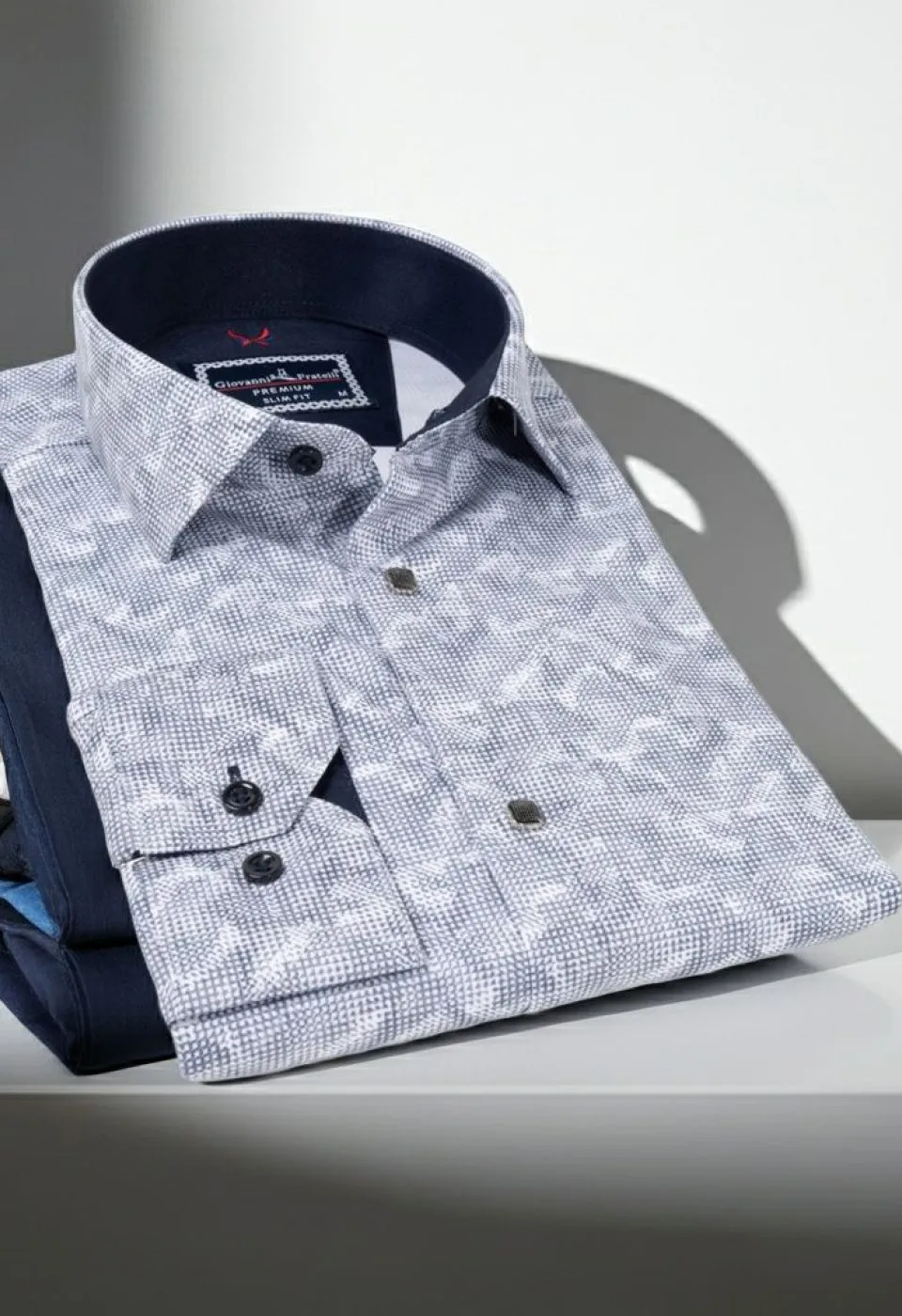 Slim Fit Uzun Kol Desenli Erkek Gömlek 3GMK311683004 - Giovanni Fratelli