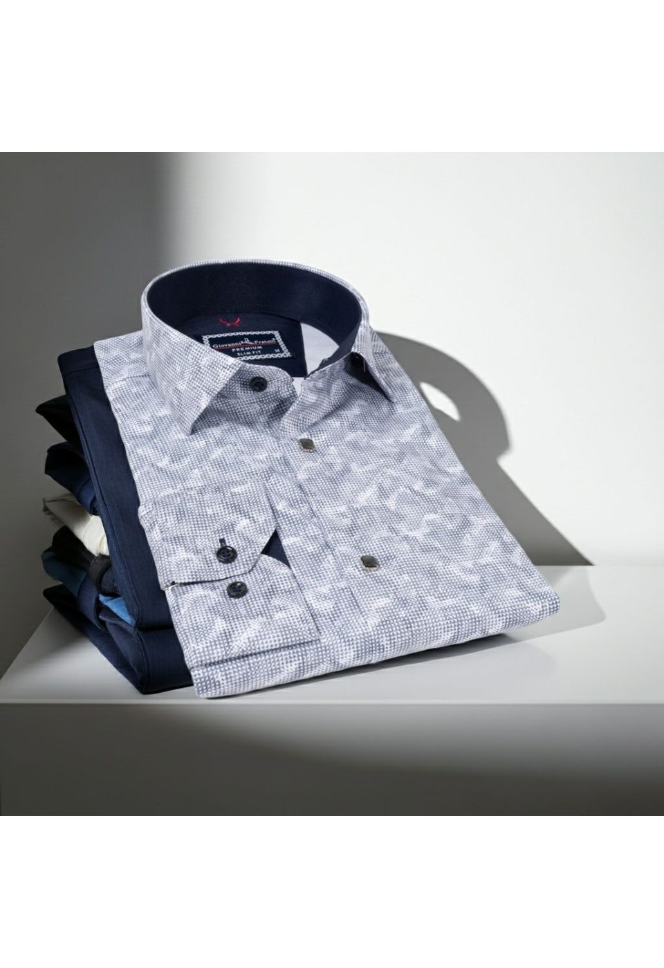 Slim Fit Uzun Kol Desenli Erkek Gömlek 3GMK311683004 - Giovanni Fratelli