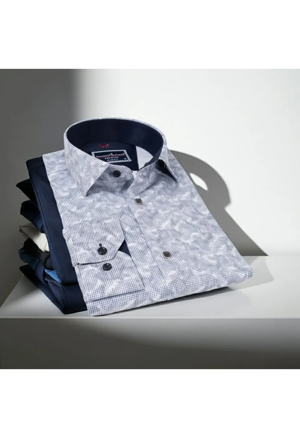 Slim Fit Uzun Kol Desenli Erkek Gömlek 3GMK311683004 - Giovanni Fratelli