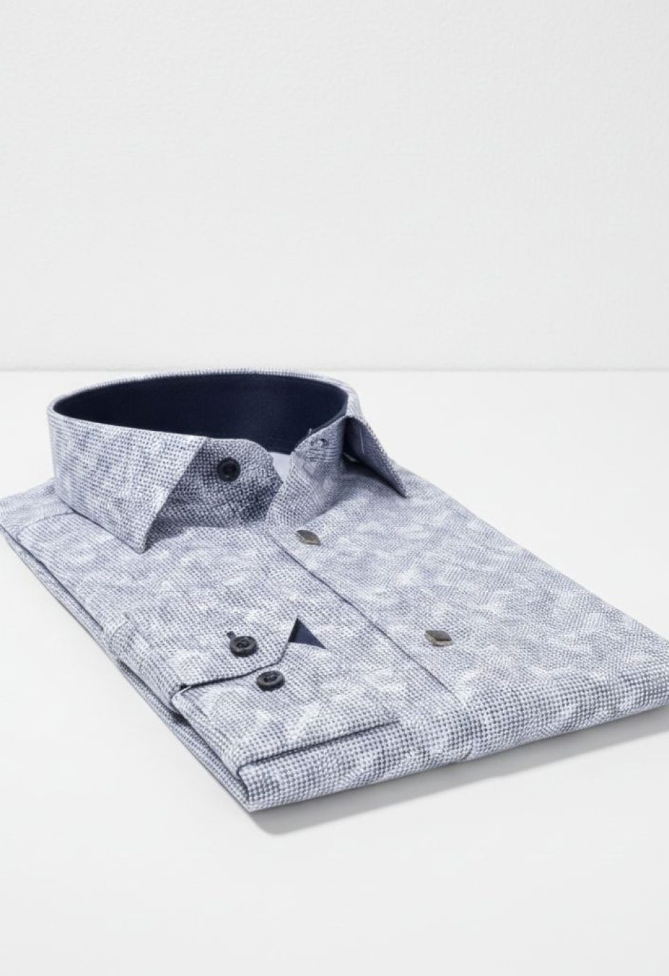 Slim Fit Uzun Kol Desenli Erkek Gömlek 3GMK311683004