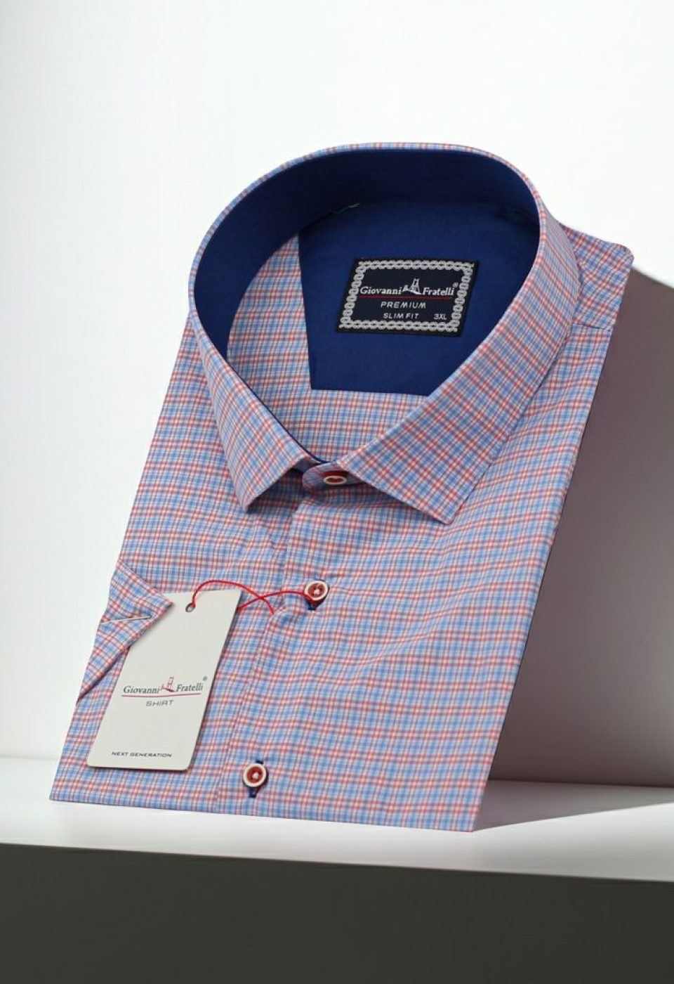 Büyük Beden Slim Fit Kısa Kol Desenli Erkek Gömlek 4GMK311702001
