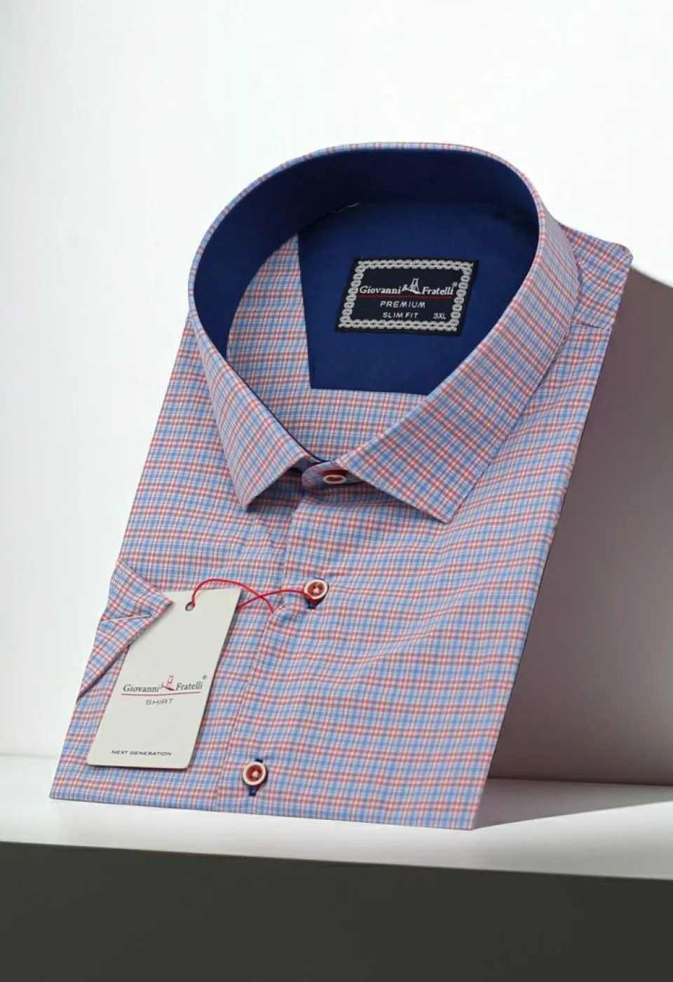 Büyük Beden Slim Fit Kısa Kol Desenli Erkek Gömlek 4GMK311702001