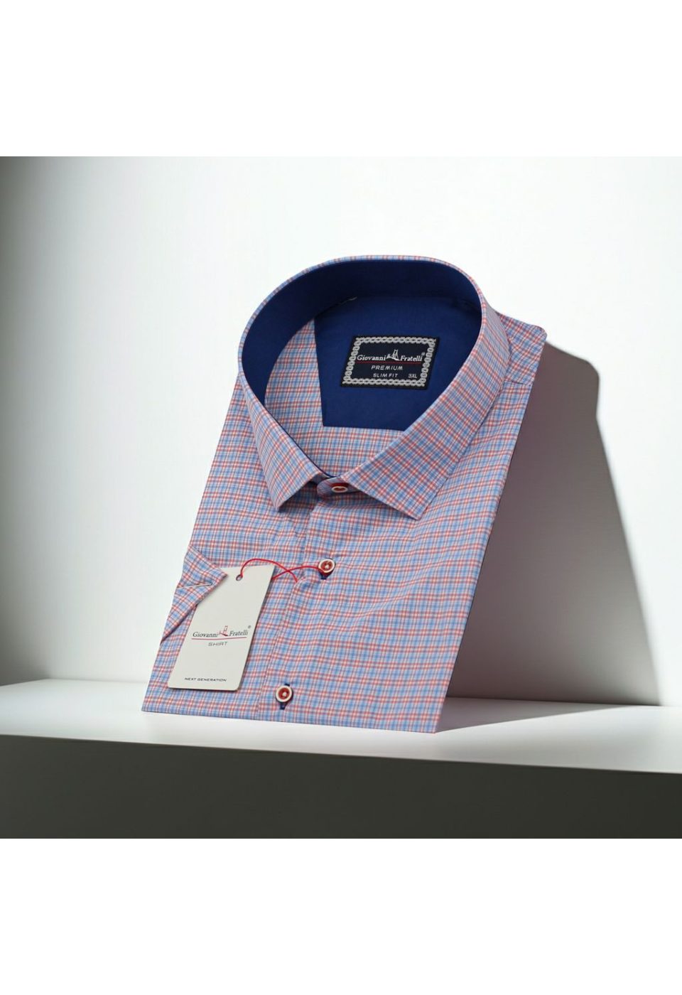 Büyük Beden Slim Fit Kısa Kol Desenli Erkek Gömlek 4GMK311702001 - Giovanni Fratelli
