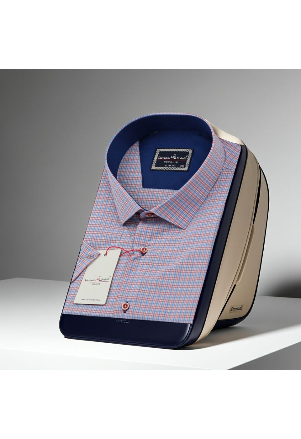 Büyük Beden Slim Fit Kısa Kol Desenli Erkek Gömlek 4GMK311702001 - Giovanni Fratelli