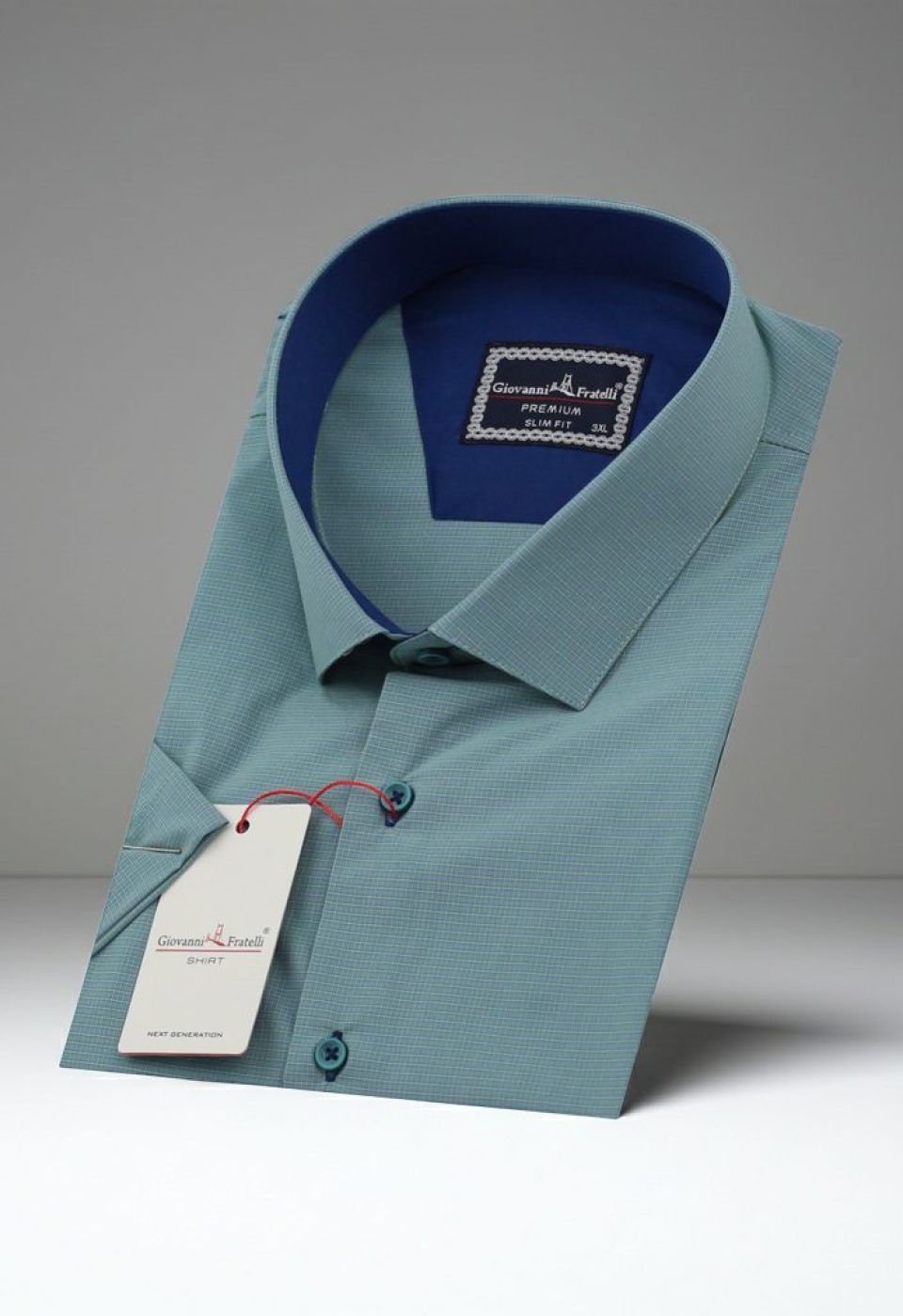 Büyük Beden Slim Fit Kısa Kol Desenli Erkek Gömlek 4GMK311702003