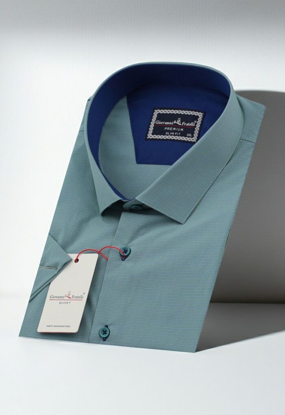Büyük Beden Slim Fit Kısa Kol Desenli Erkek Gömlek 4GMK311702003