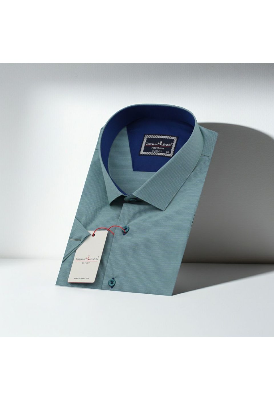 Büyük Beden Slim Fit Kısa Kol Desenli Erkek Gömlek 4GMK311702003 - Giovanni Fratelli