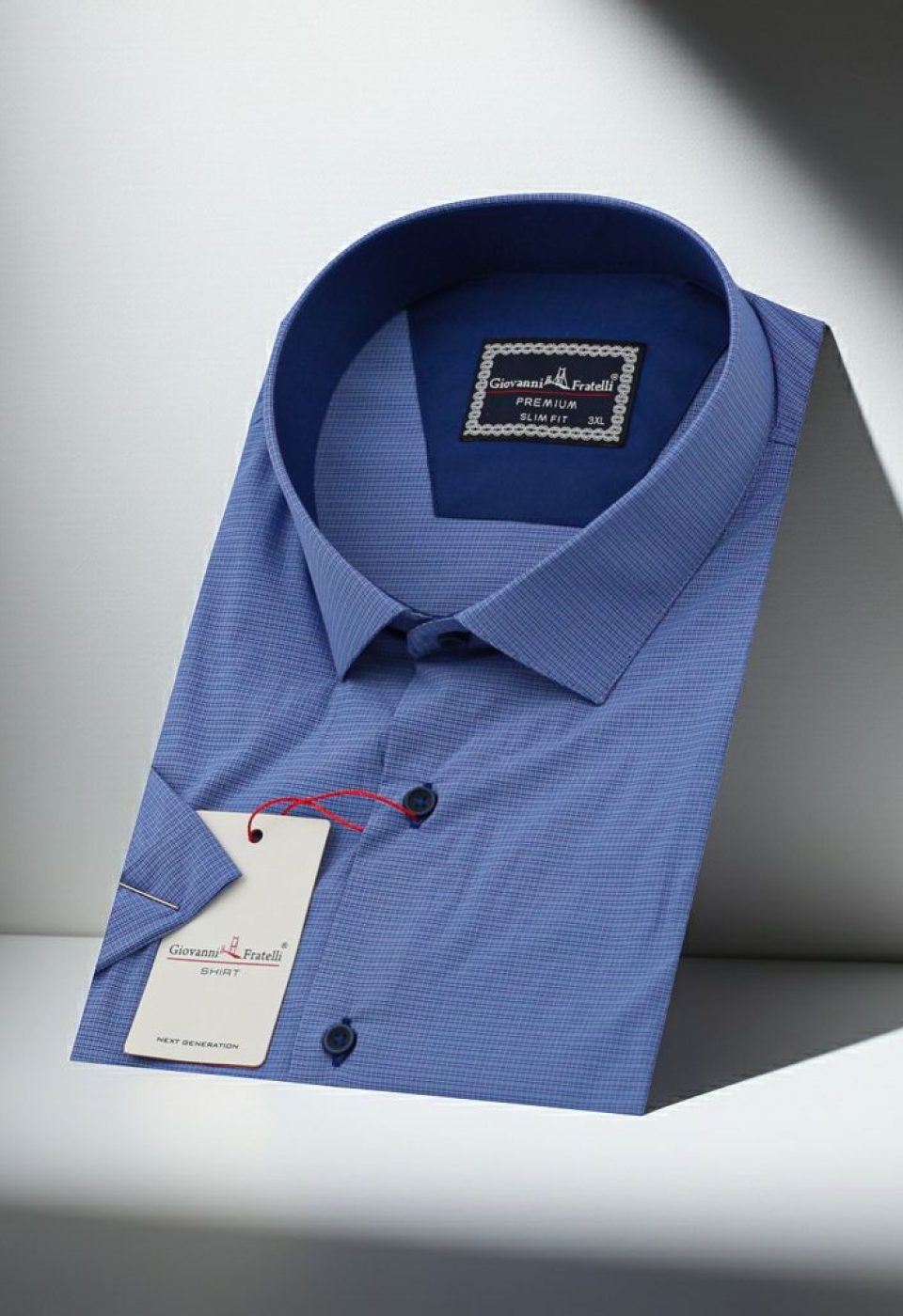 Büyük Beden Slim Fit Kısa Kol Desenli Erkek Gömlek 4GMK311702004