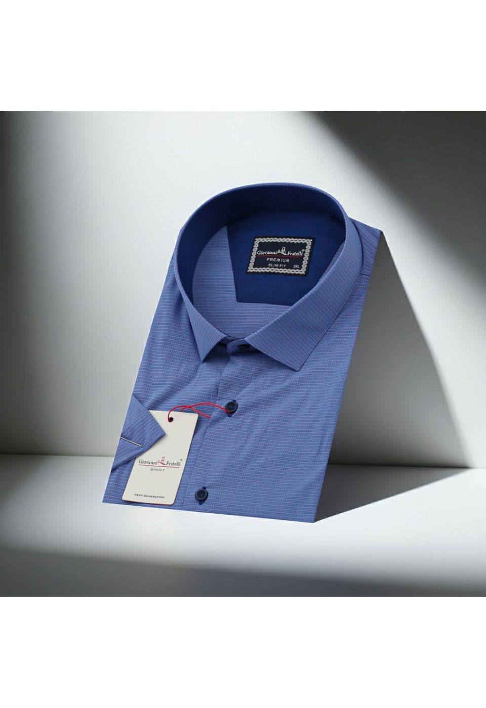 Büyük Beden Slim Fit Kısa Kol Desenli Erkek Gömlek 4GMK311702004 - Giovanni Fratelli