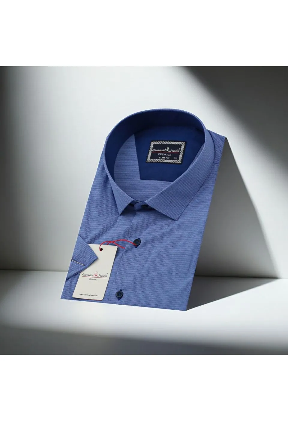 Büyük Beden Slim Fit Kısa Kol Desenli Erkek Gömlek 4GMK311702004 - Giovanni Fratelli