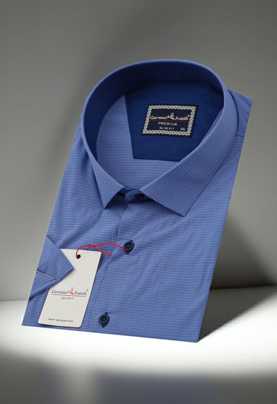 Büyük Beden Slim Fit Kısa Kol Desenli Erkek Gömlek 4GMK311702004