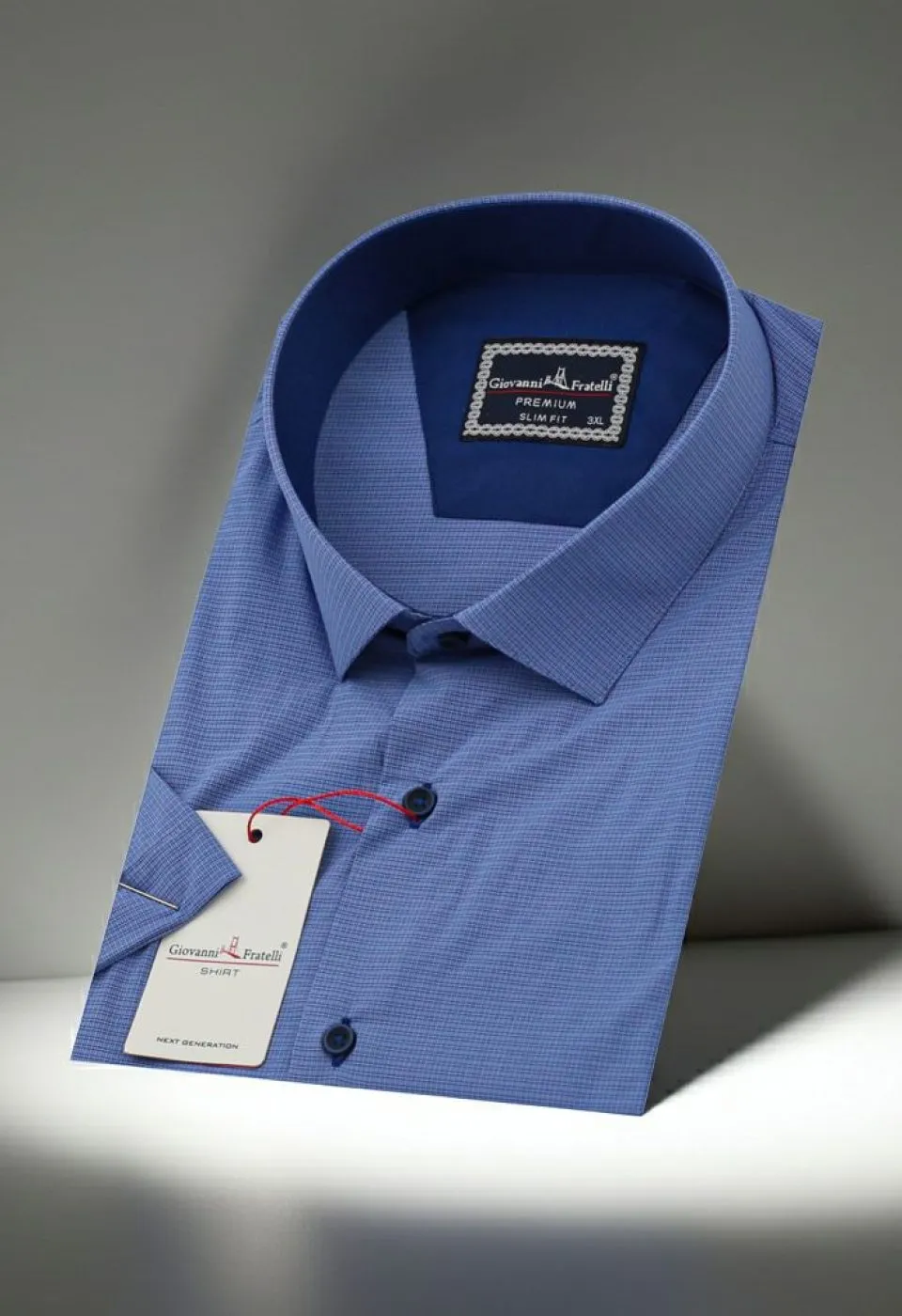 Büyük Beden Slim Fit Kısa Kol Desenli Erkek Gömlek 4GMK311702004 - Giovanni Fratelli