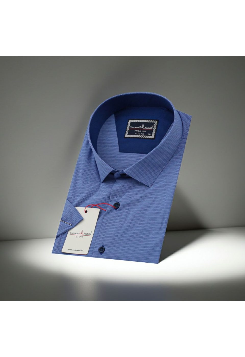 Büyük Beden Slim Fit Kısa Kol Desenli Erkek Gömlek 4GMK311702004 - Giovanni Fratelli