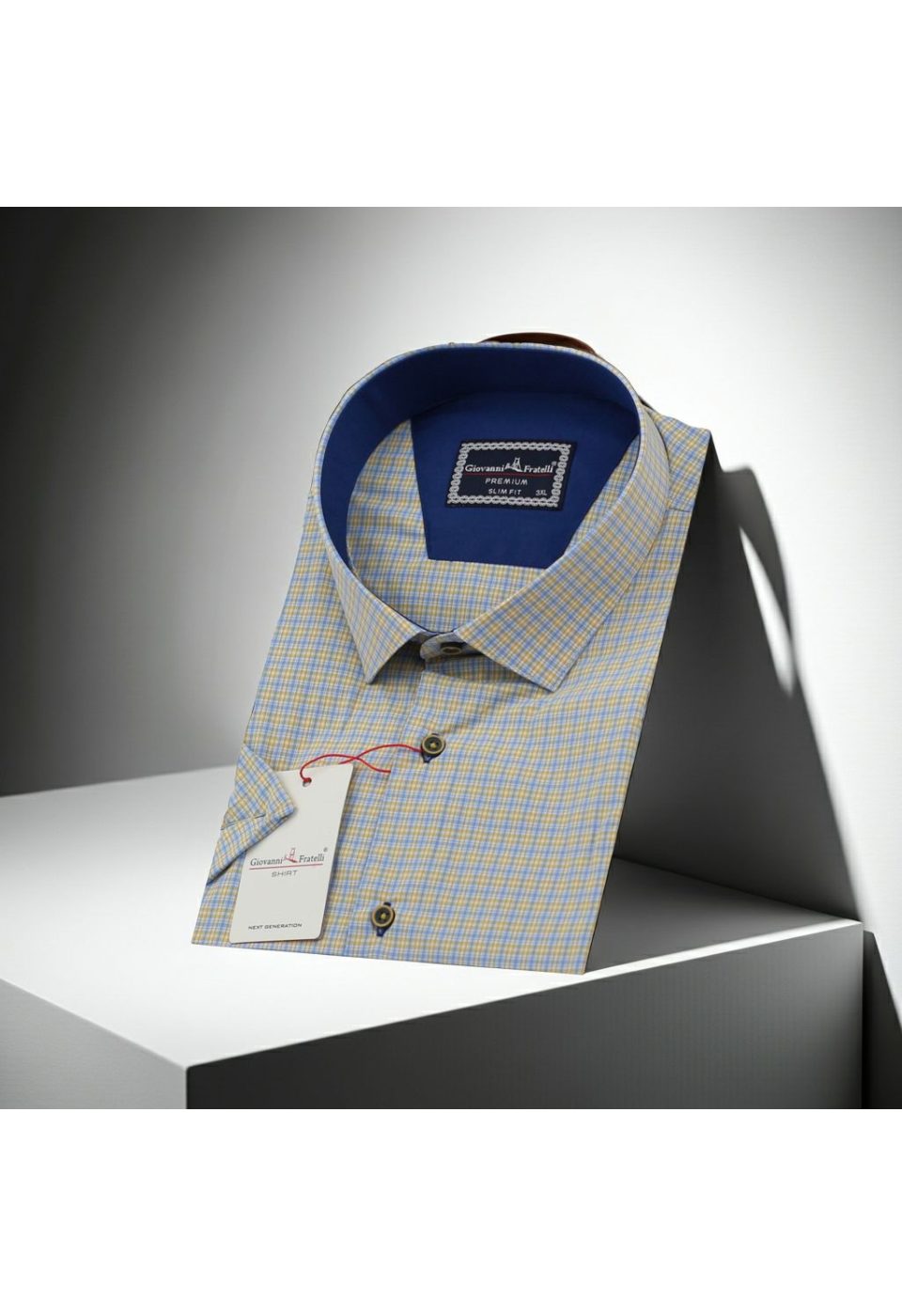 Büyük Beden Slim Fit Kısa Kol Desenli Erkek Gömlek 4GMK311702005 - Giovanni Fratelli