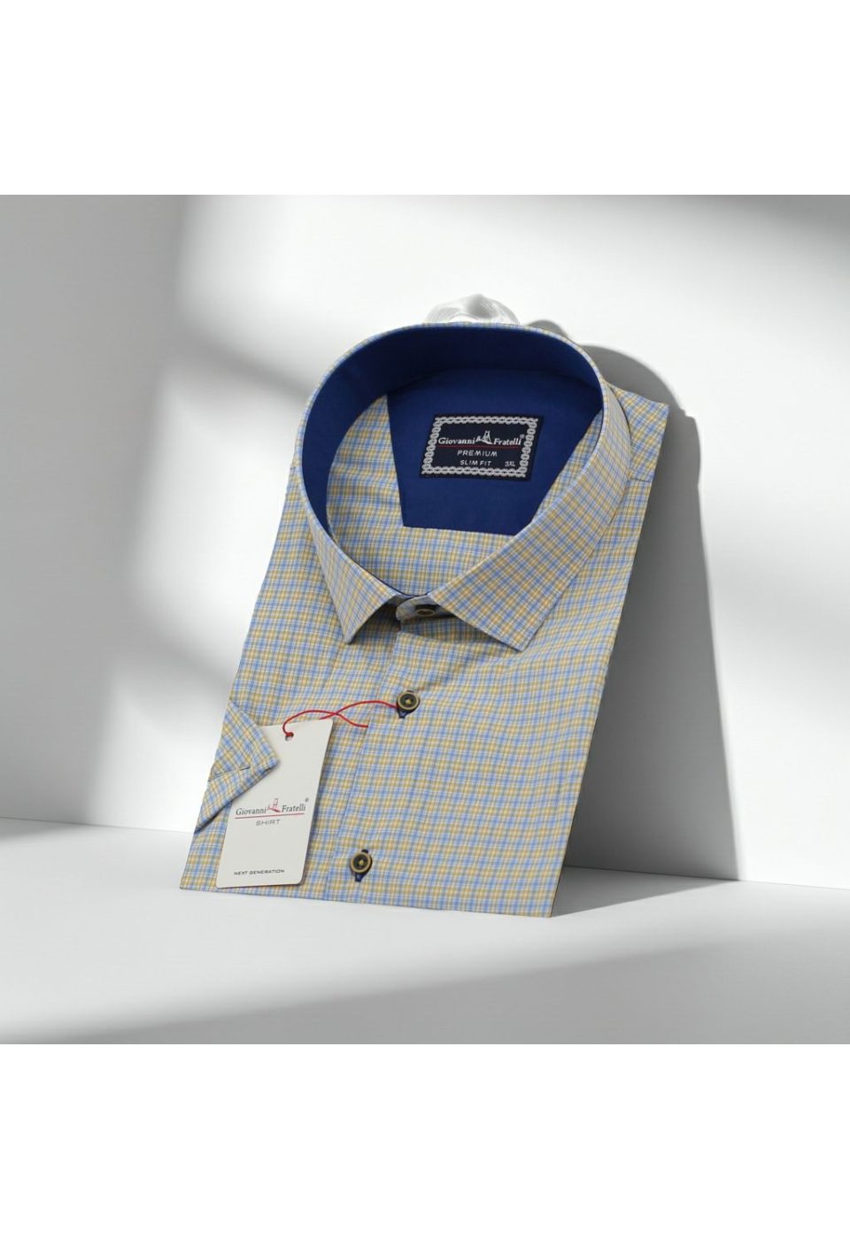 Büyük Beden Slim Fit Kısa Kol Desenli Erkek Gömlek 4GMK311702005 - Giovanni Fratelli