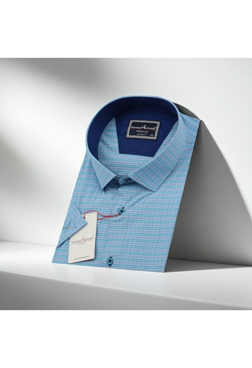 Büyük Beden Slim Fit Kısa Kol Desenli Erkek Gömlek 4GMK311702006 - Giovanni Fratelli