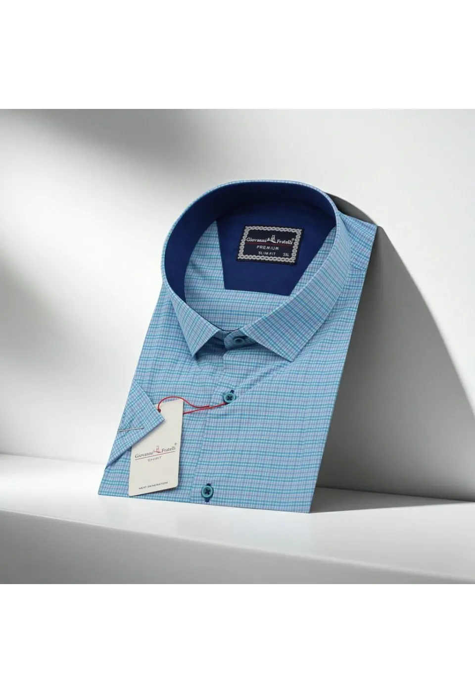 Büyük Beden Slim Fit Kısa Kol Desenli Erkek Gömlek 4GMK311702006 - Giovanni Fratelli