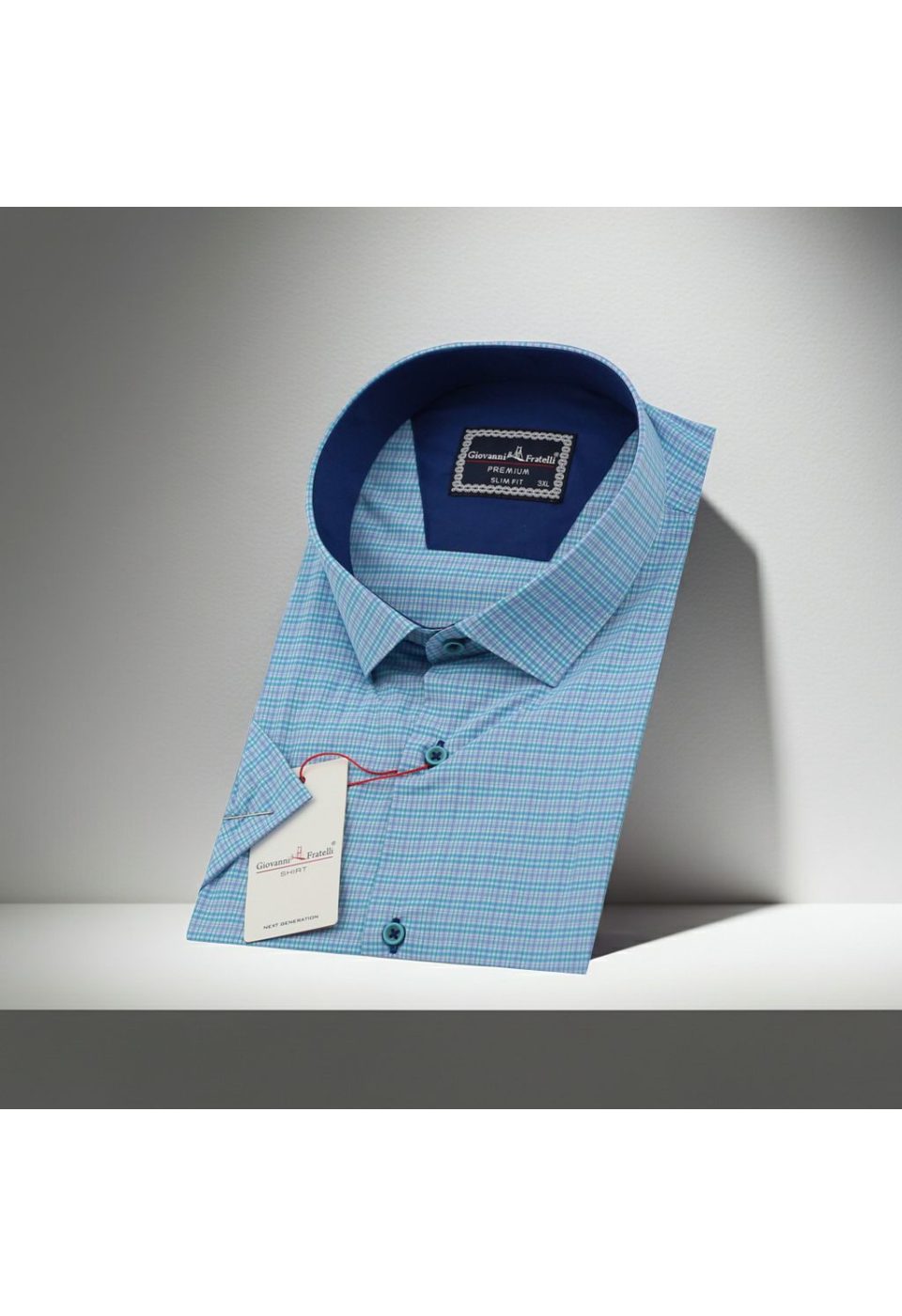 Büyük Beden Slim Fit Kısa Kol Desenli Erkek Gömlek 4GMK311702006 - Giovanni Fratelli