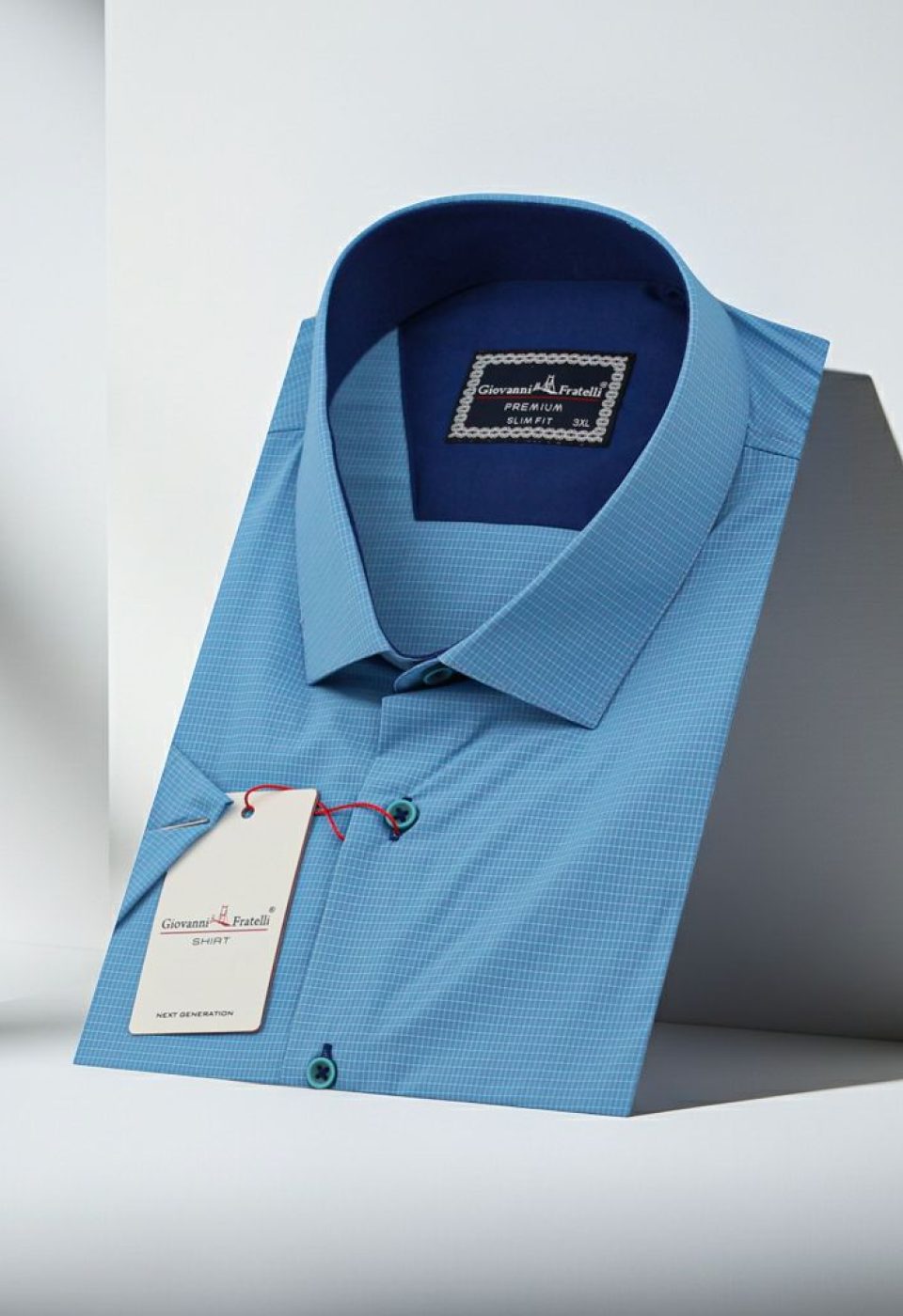 Büyük Beden Slim Fit Kısa Kol Desenli Erkek Gömlek 4GMK311702008