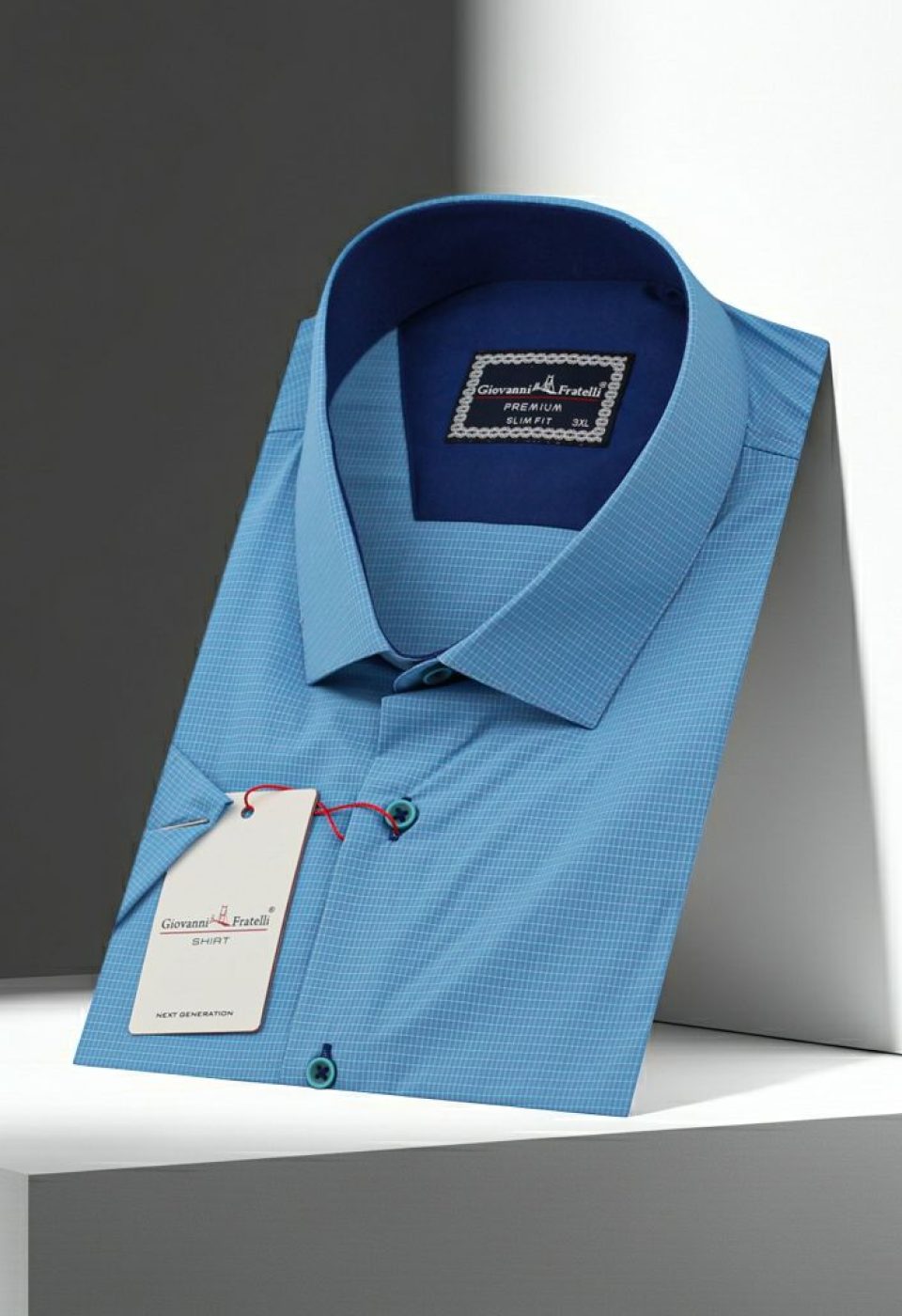 Büyük Beden Slim Fit Kısa Kol Desenli Erkek Gömlek 4GMK311702008