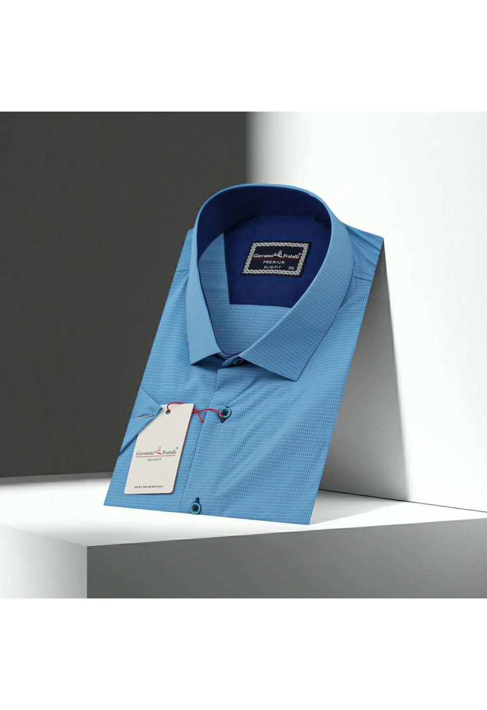 1702 BT CR K 008 Büyük Beden Slim Fit Kısa Kol Desenli Erkek Gömlek 4GMK311702008 - Giovanni Fratelli
