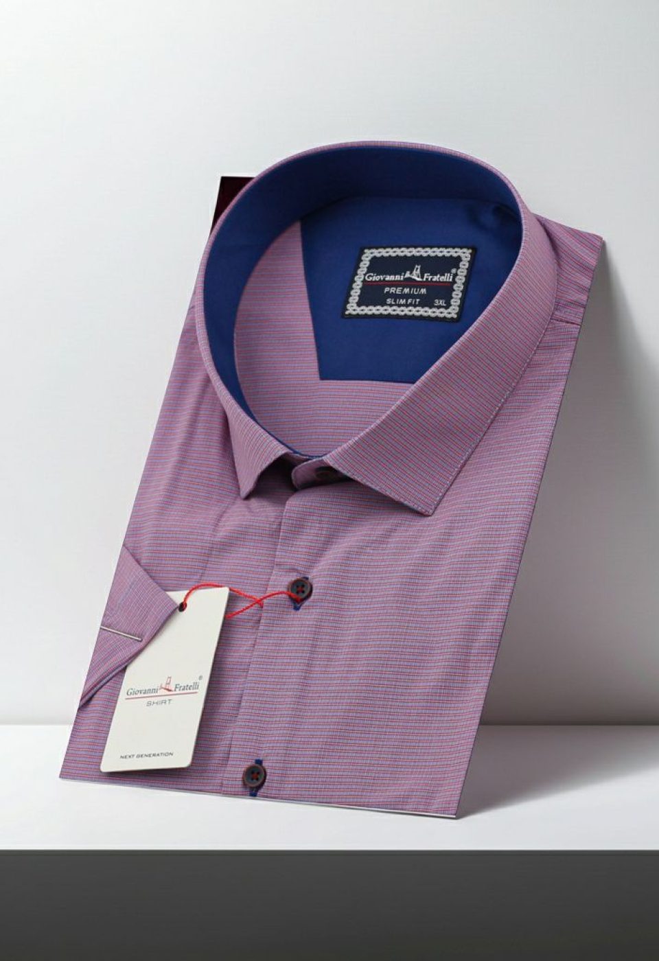 Büyük Beden Slim Fit Kısa Kol Desenli Erkek Gömlek 4GMK311702009