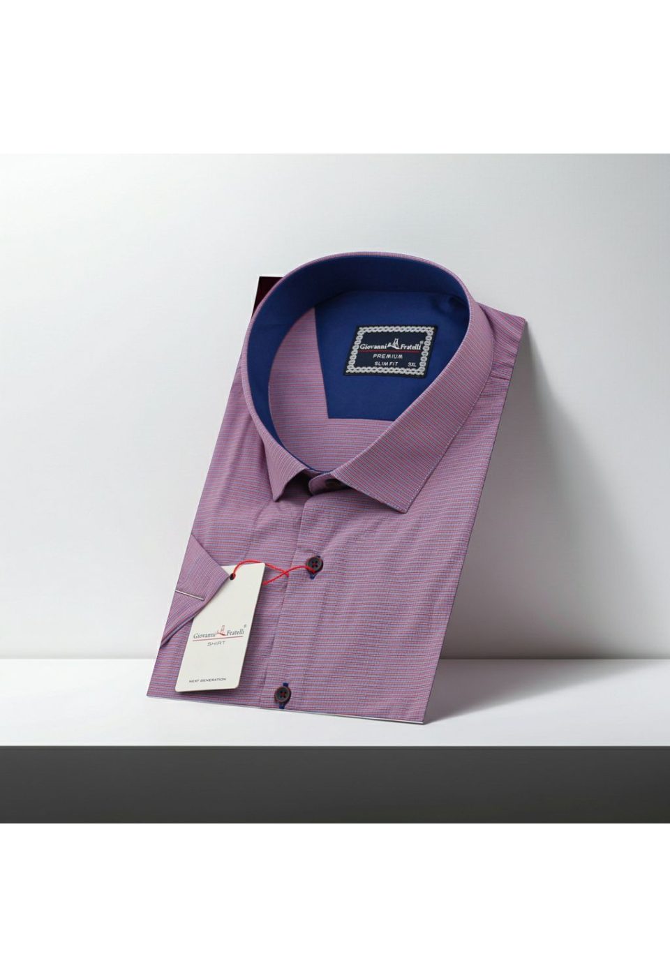 Büyük Beden Slim Fit Kısa Kol Desenli Erkek Gömlek 4GMK311702009 - Giovanni Fratelli