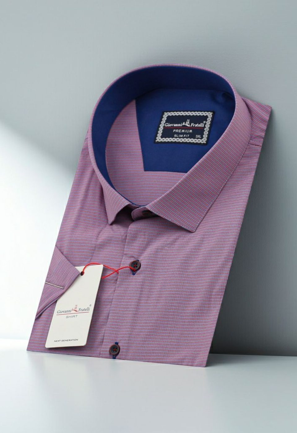 Büyük Beden Slim Fit Kısa Kol Desenli Erkek Gömlek 4GMK311702009